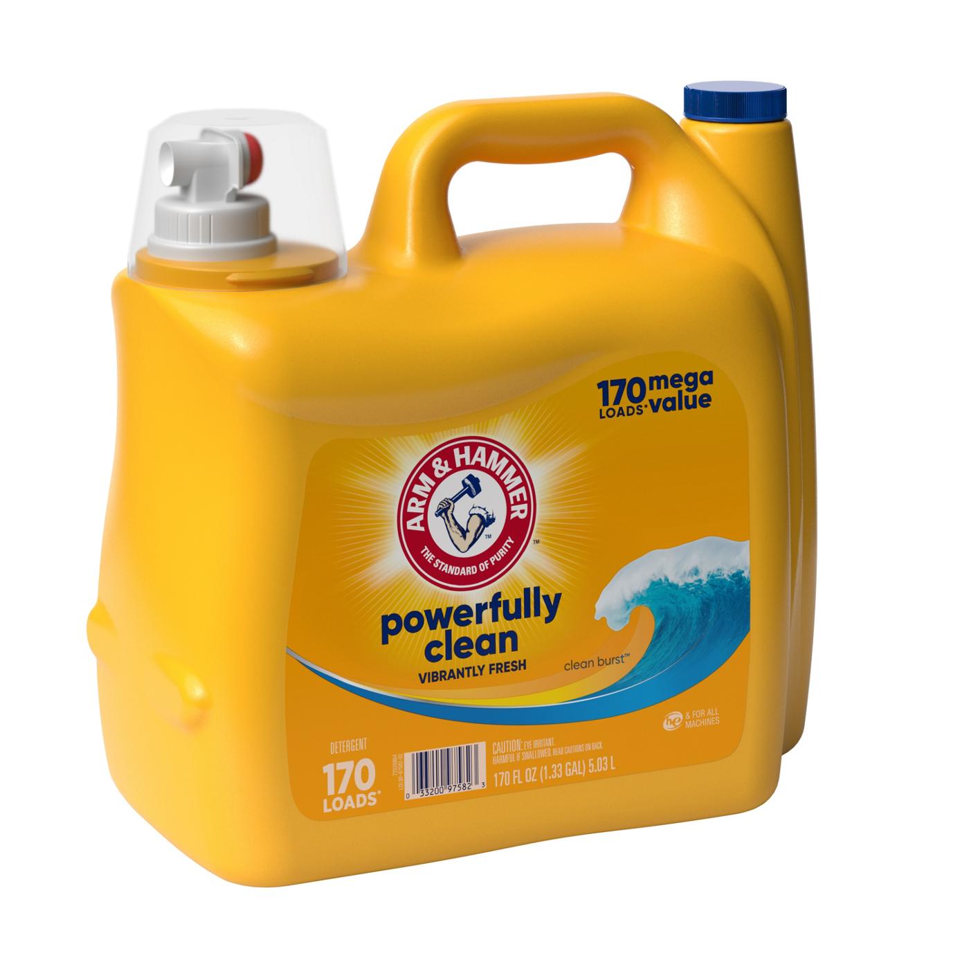 Arm & Hammer Powerfully Clean HE Liquid Laundry Detergent, 170 Loads - Clean Burst; image 2 of 2