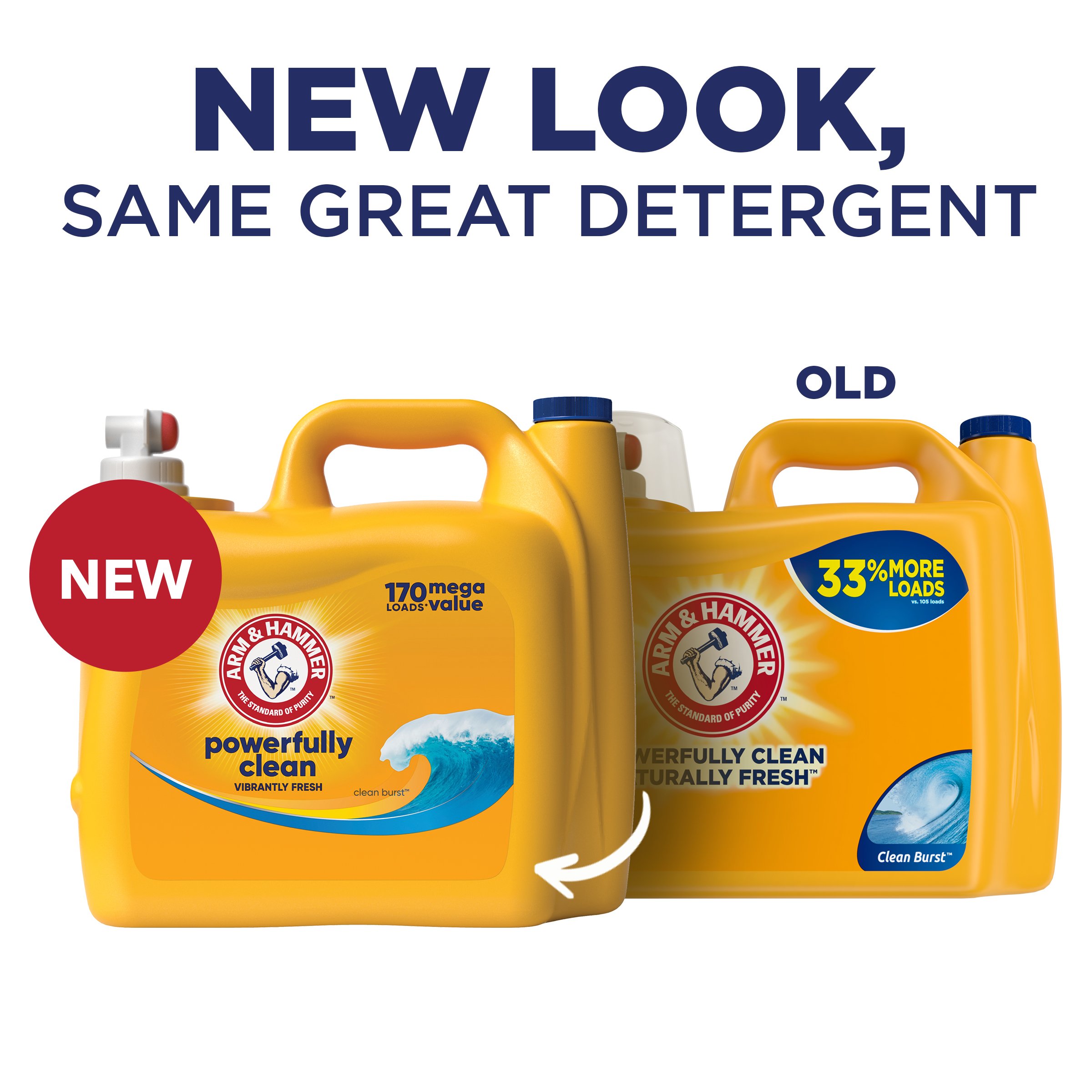 Arm & Hammer Powerfully Clean HE Liquid Laundry Detergent, 170 Loads ...