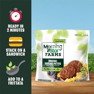 MorningStar Farms Veggie Breakfast Original Sausage Patties, 16 oz, 12 ct