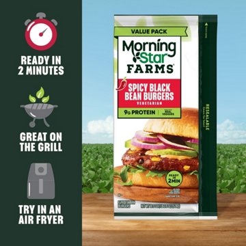 MorningStar Farms Spicy Black Bean Veggie Burgers, 18.9 oz, 8 ct