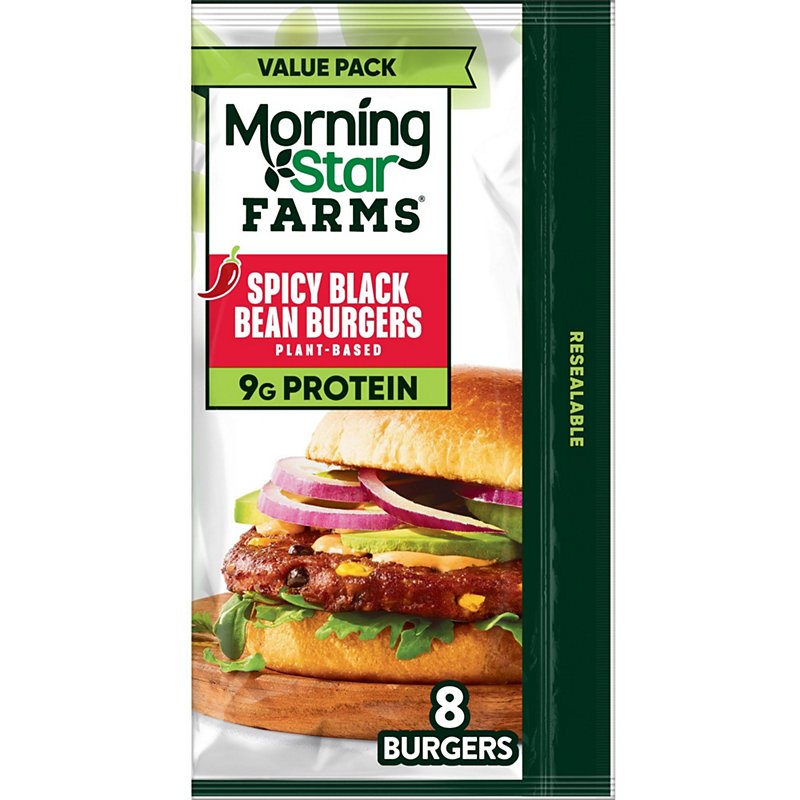 MorningStar Farms Veggie Spicy Black Bean Burger Value Pack - Shop Meat ...