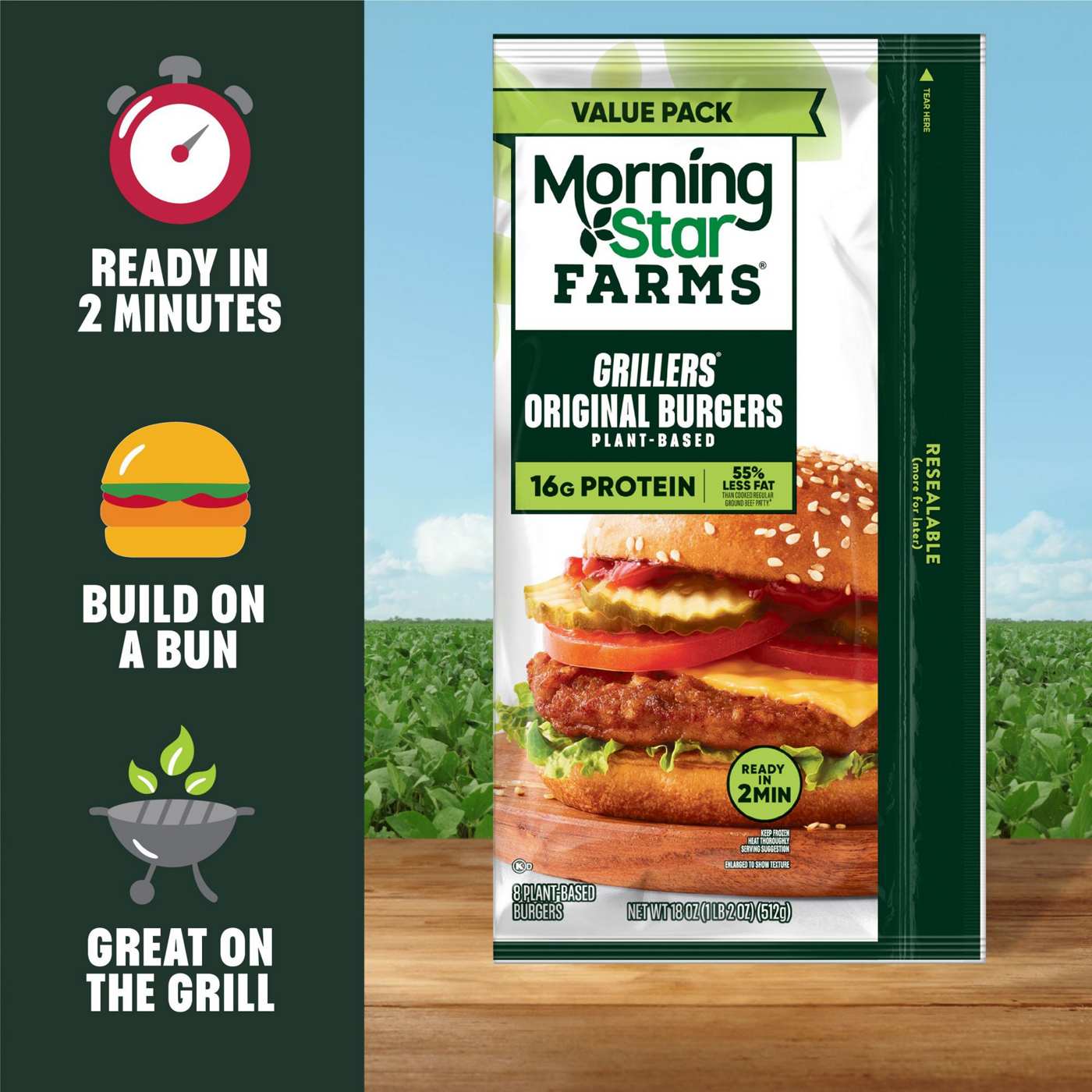 MorningStar Farms Grillers Veggie Burgers; image 3 of 4