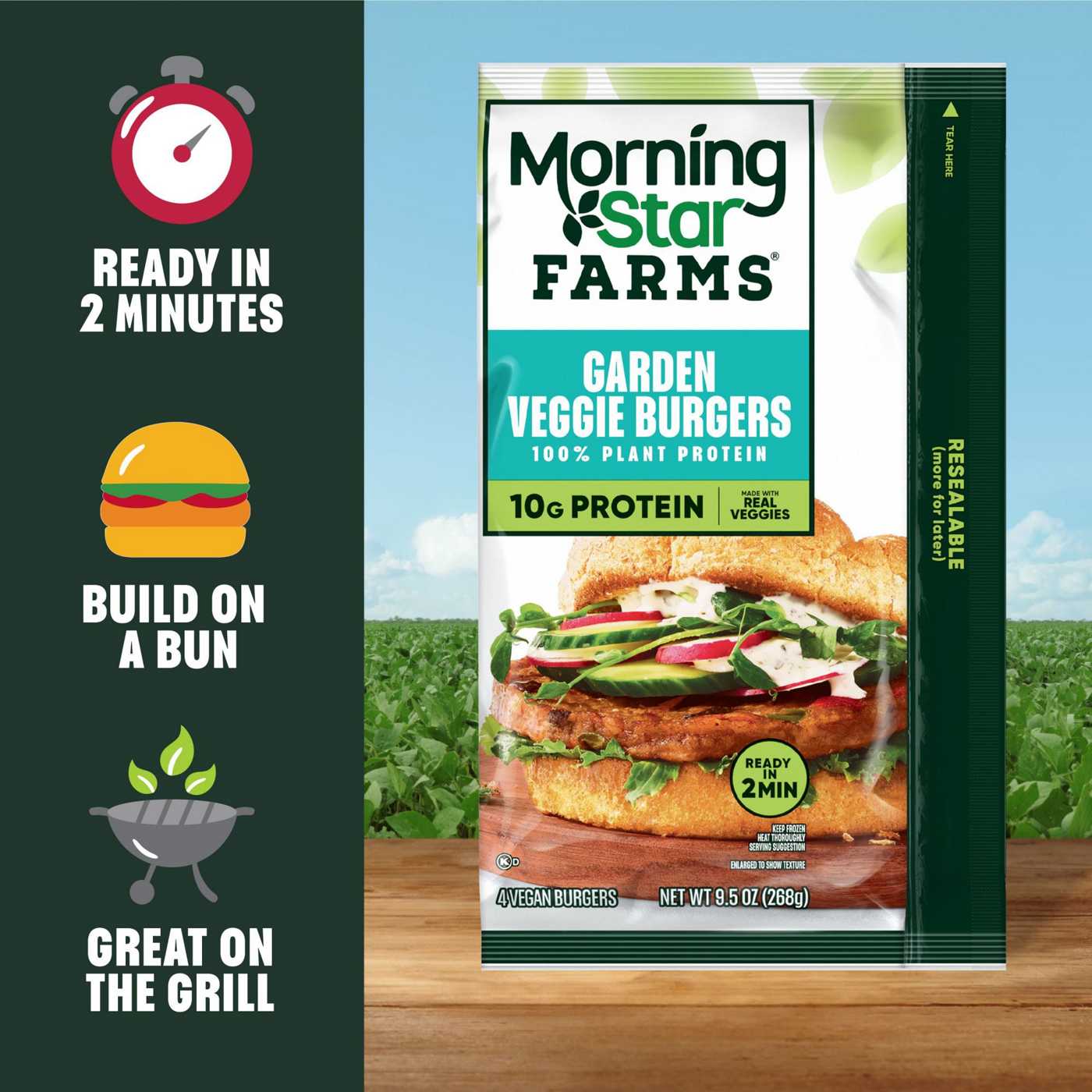 MorningStar Farms Garden Veggie Veggie Burgers, 9.5 oz; image 6 of 6