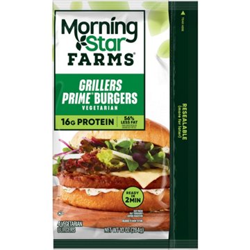MorningStar Farms Grillers Prime Veggie Burgers, 10 oz, 4 ct