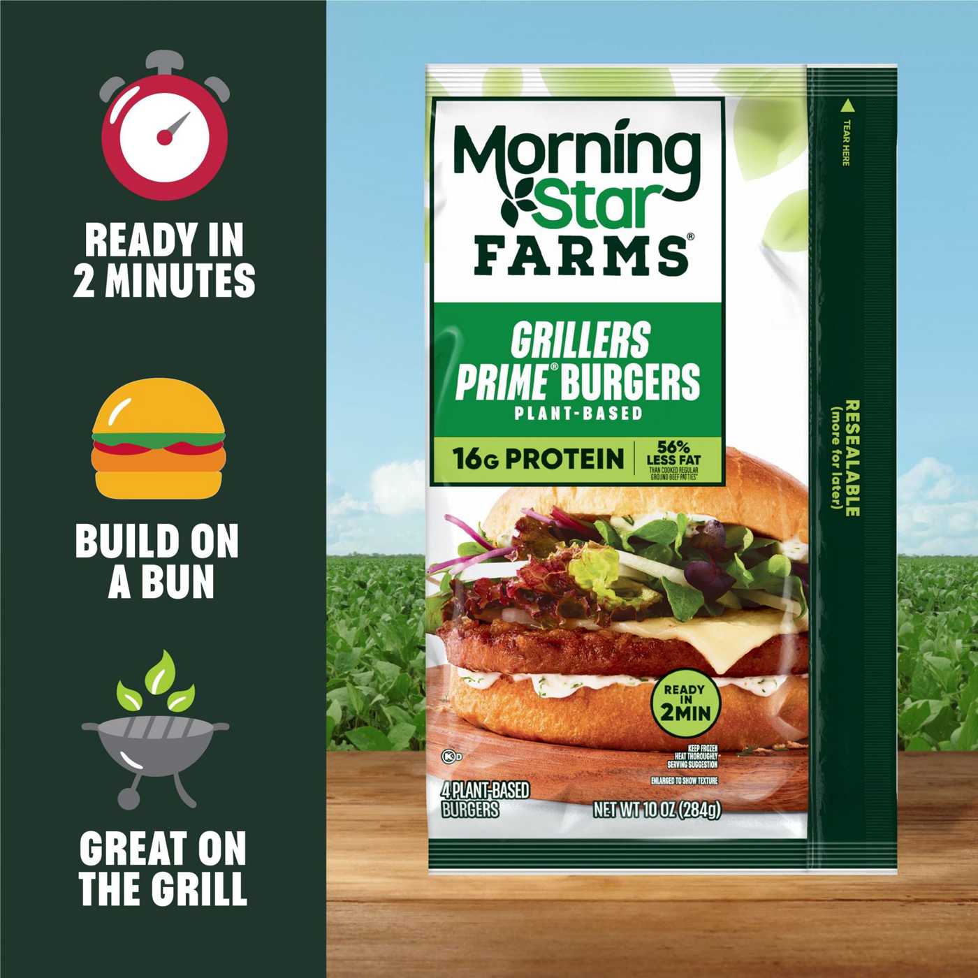 MorningStar Farms Grillers Prime Veggie Burgers; image 2 of 4