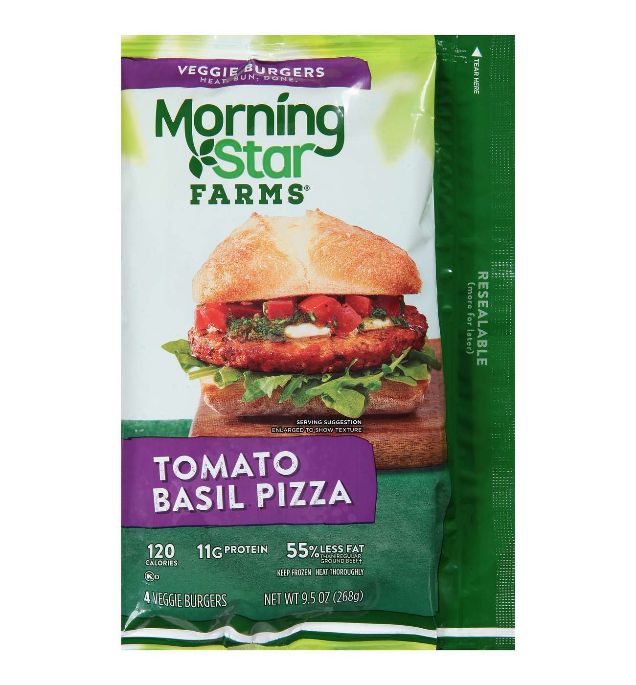 MorningStar Farms Tomato & Basil Pizza Veggie Burgers; image 1 of 7