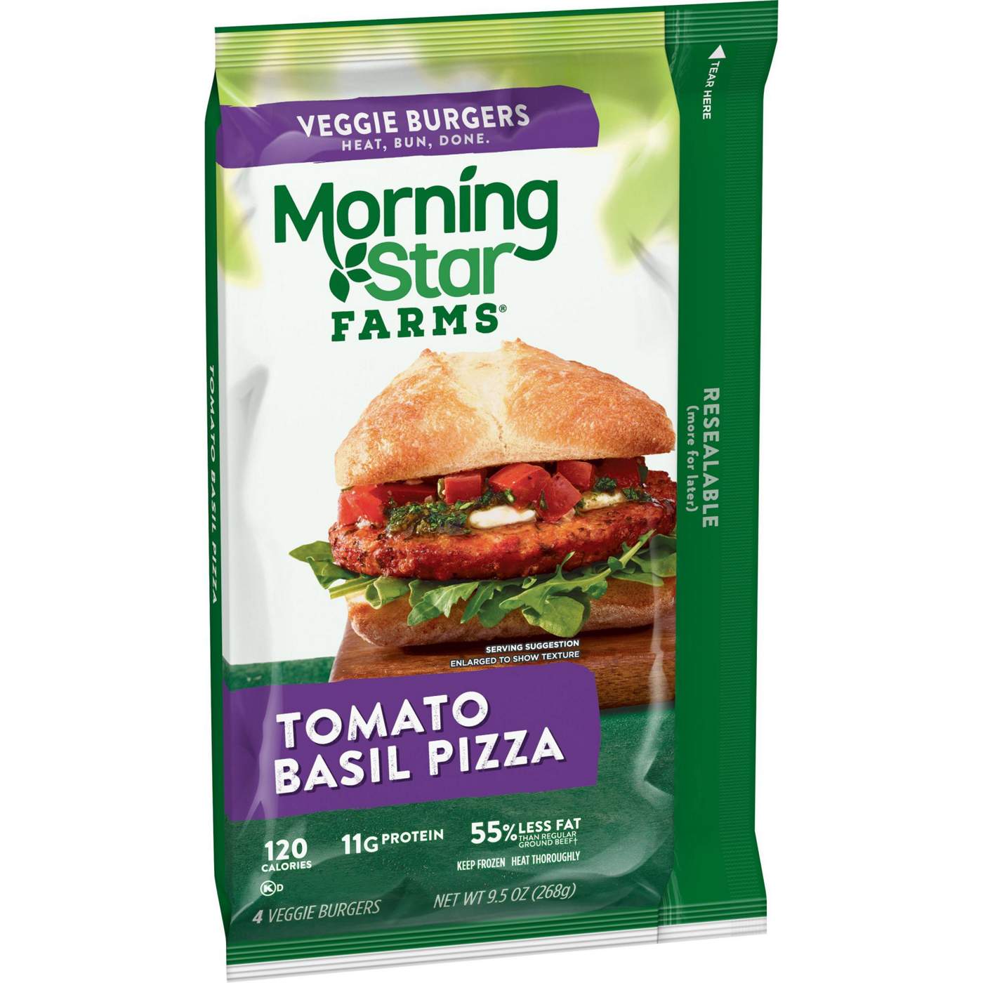 MorningStar Farms Tomato & Basil Pizza Veggie Burgers; image 6 of 7