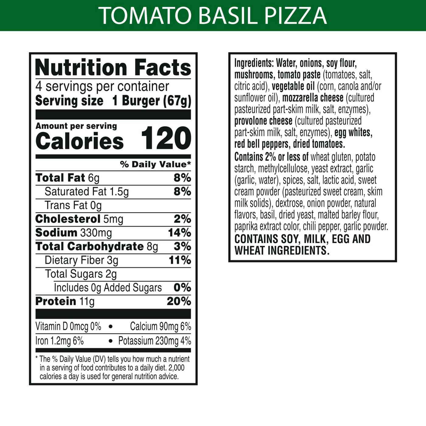 MorningStar Farms Tomato & Basil Pizza Veggie Burgers; image 7 of 7