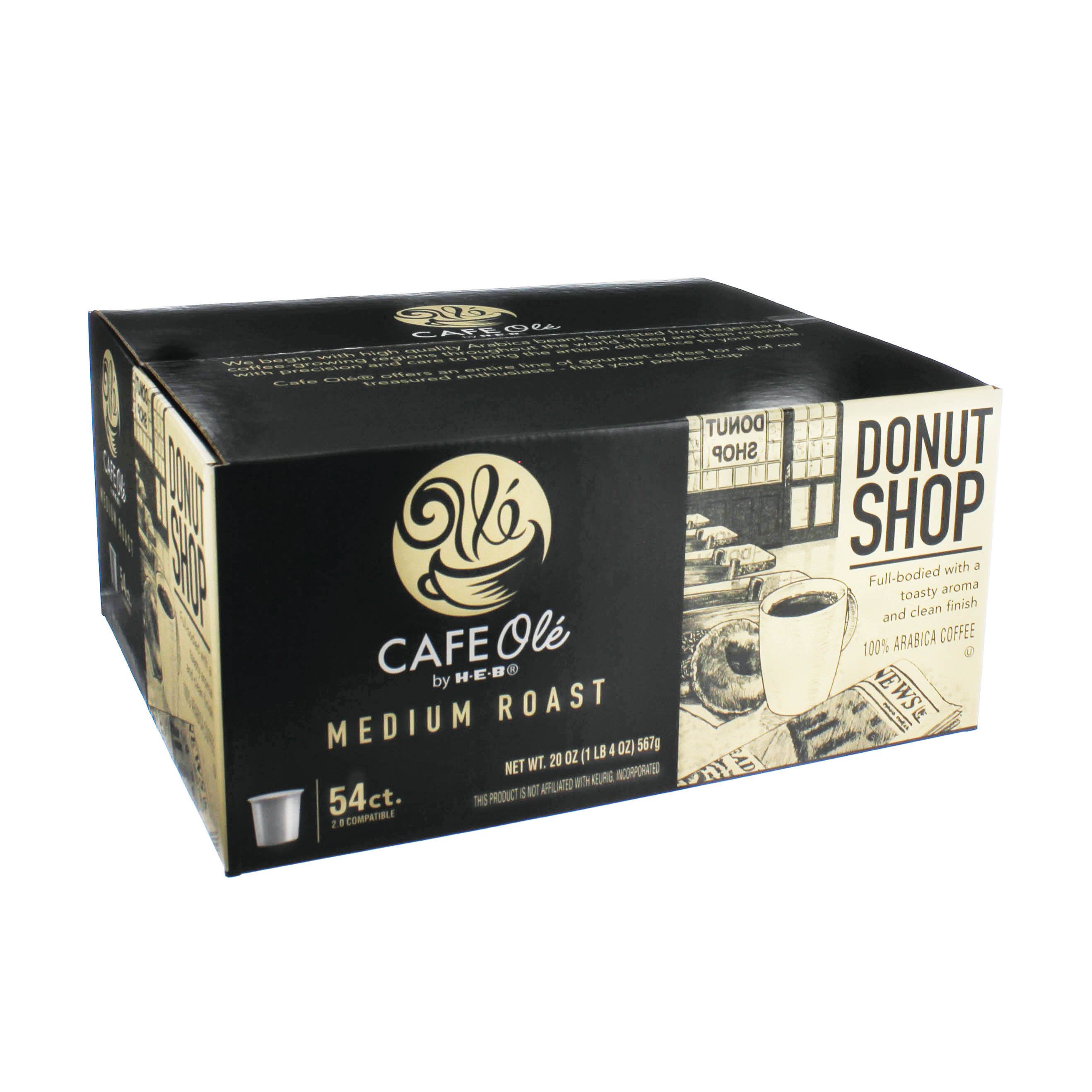 Cafe Ole by HEB Donut Shop Medium Roast Single Serve Coffee Cups