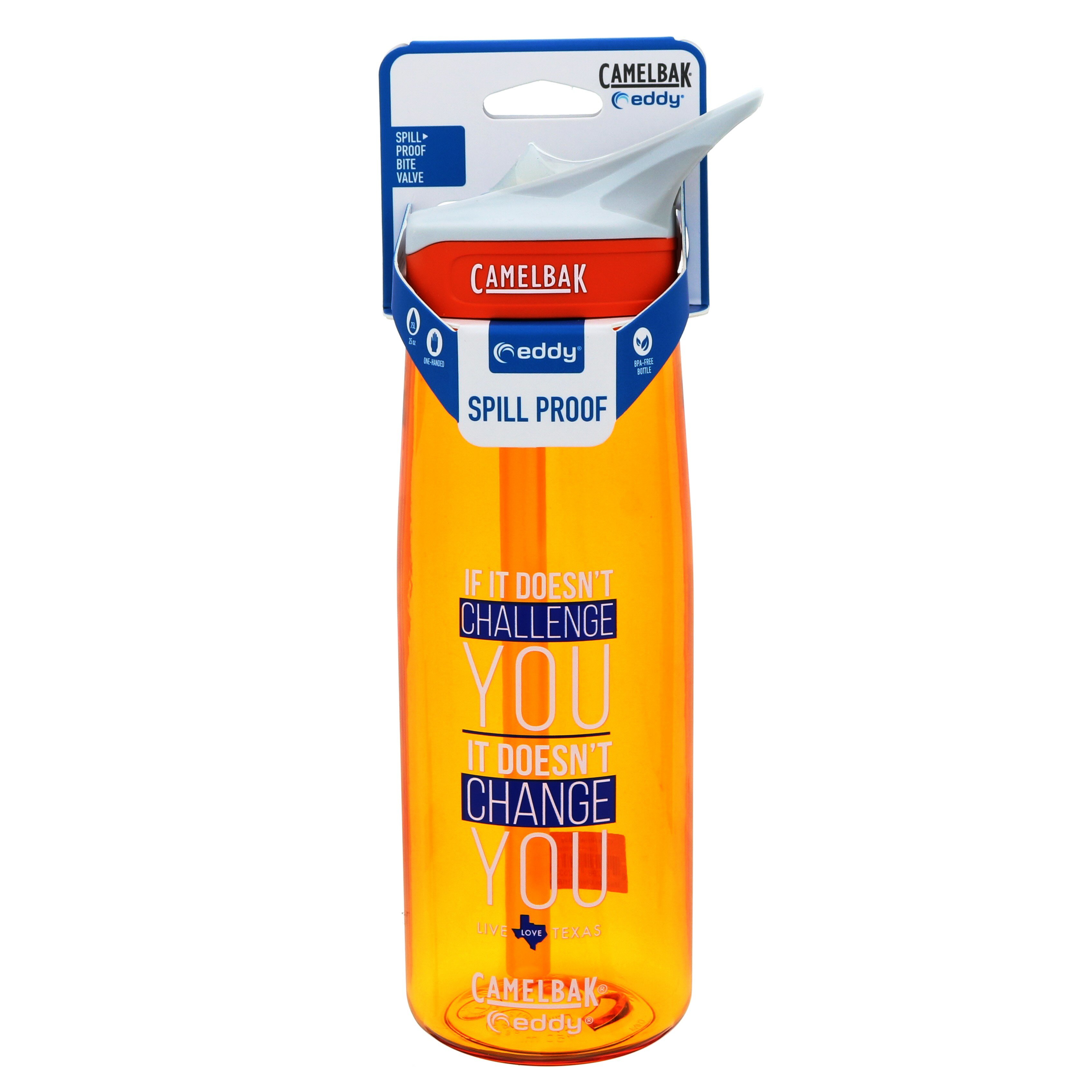 CamelBak eddy .75L Water Bottle, Orange Challenge/ Change Shop Travel