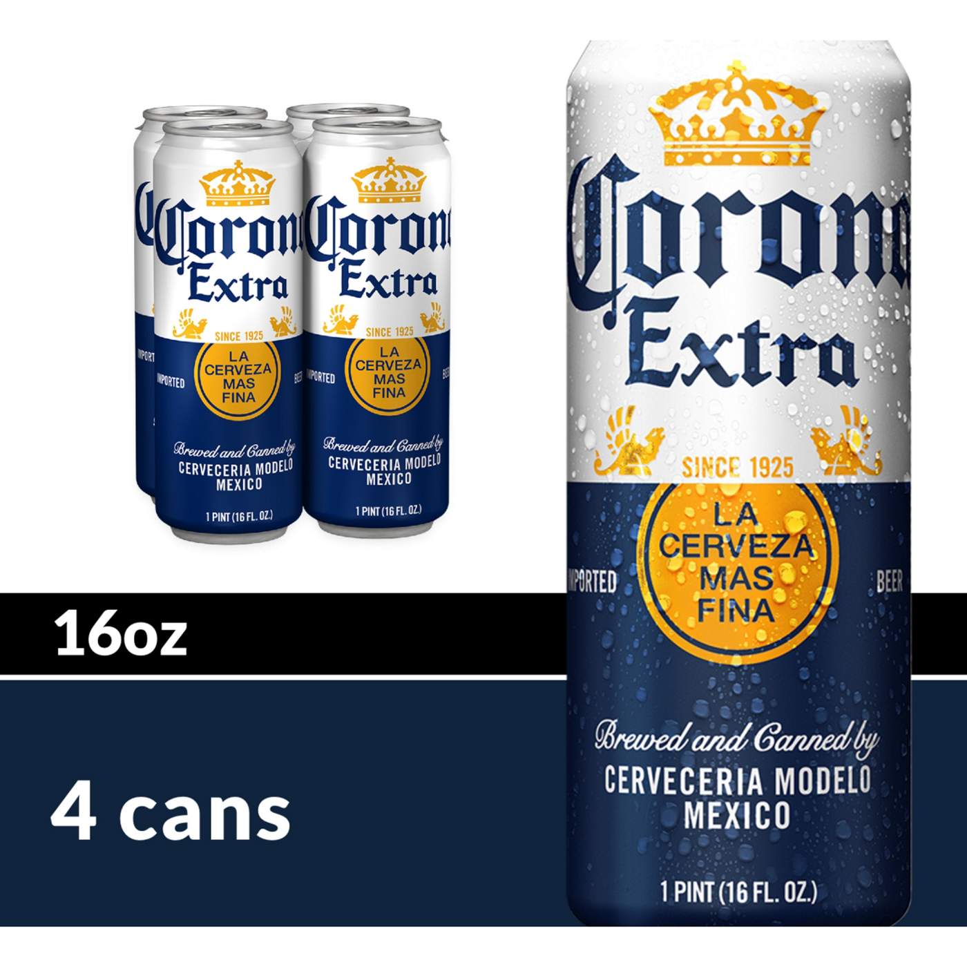 Corona Extra Mexican Lager Import Beer 16 oz Cans, 4 pk; image 2 of 11