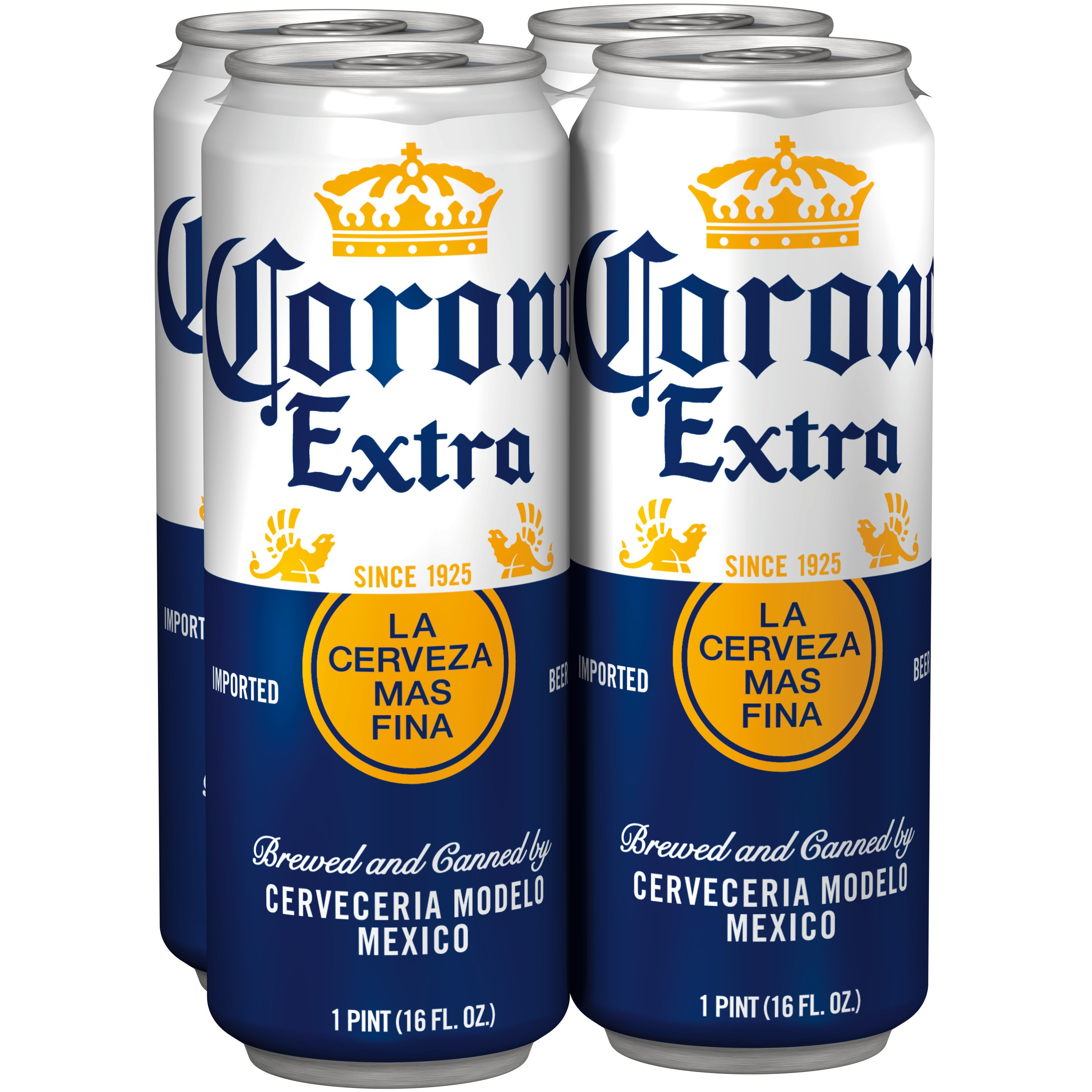 Corona Extra Mexican Lager Import Beer 16 Oz Cans 4 Pk Shop Beer At 