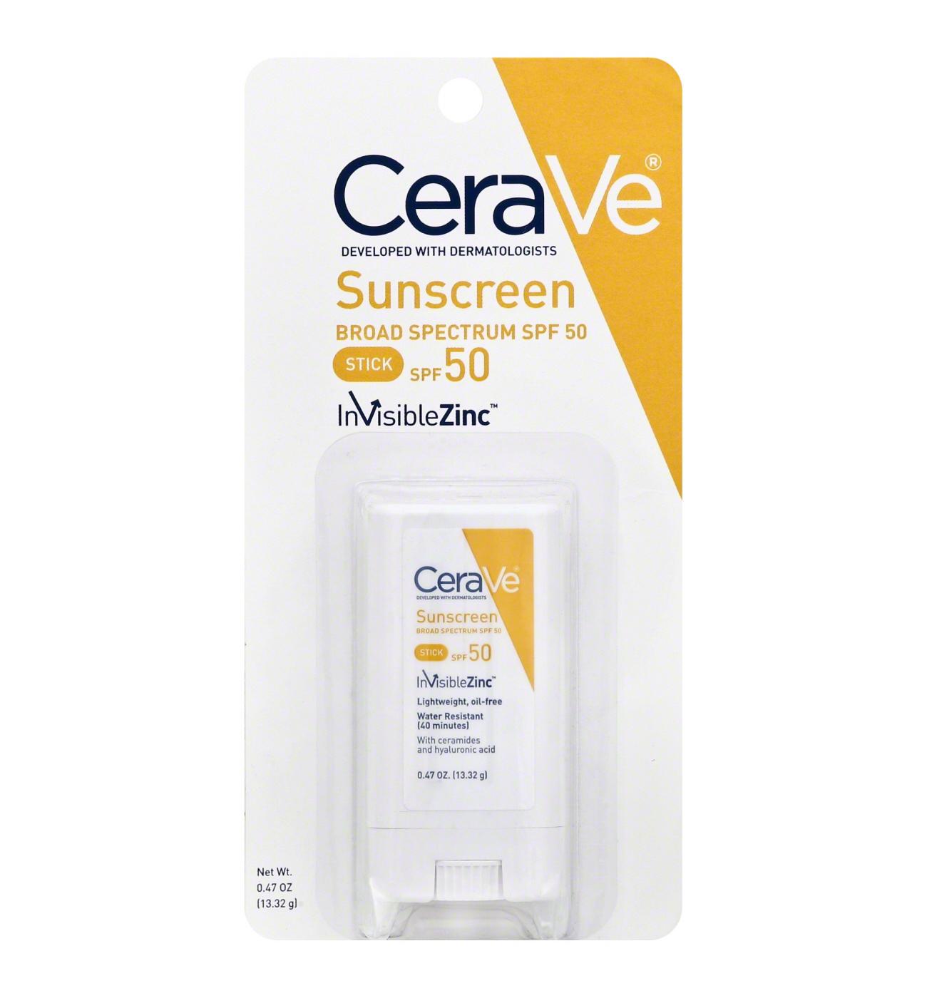 CeraVe Invisiblezinc Sunscreen Stick SPF 50; image 1 of 4