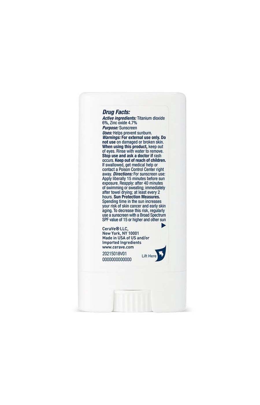 CeraVe Invisiblezinc Sunscreen Stick SPF 50; image 3 of 4