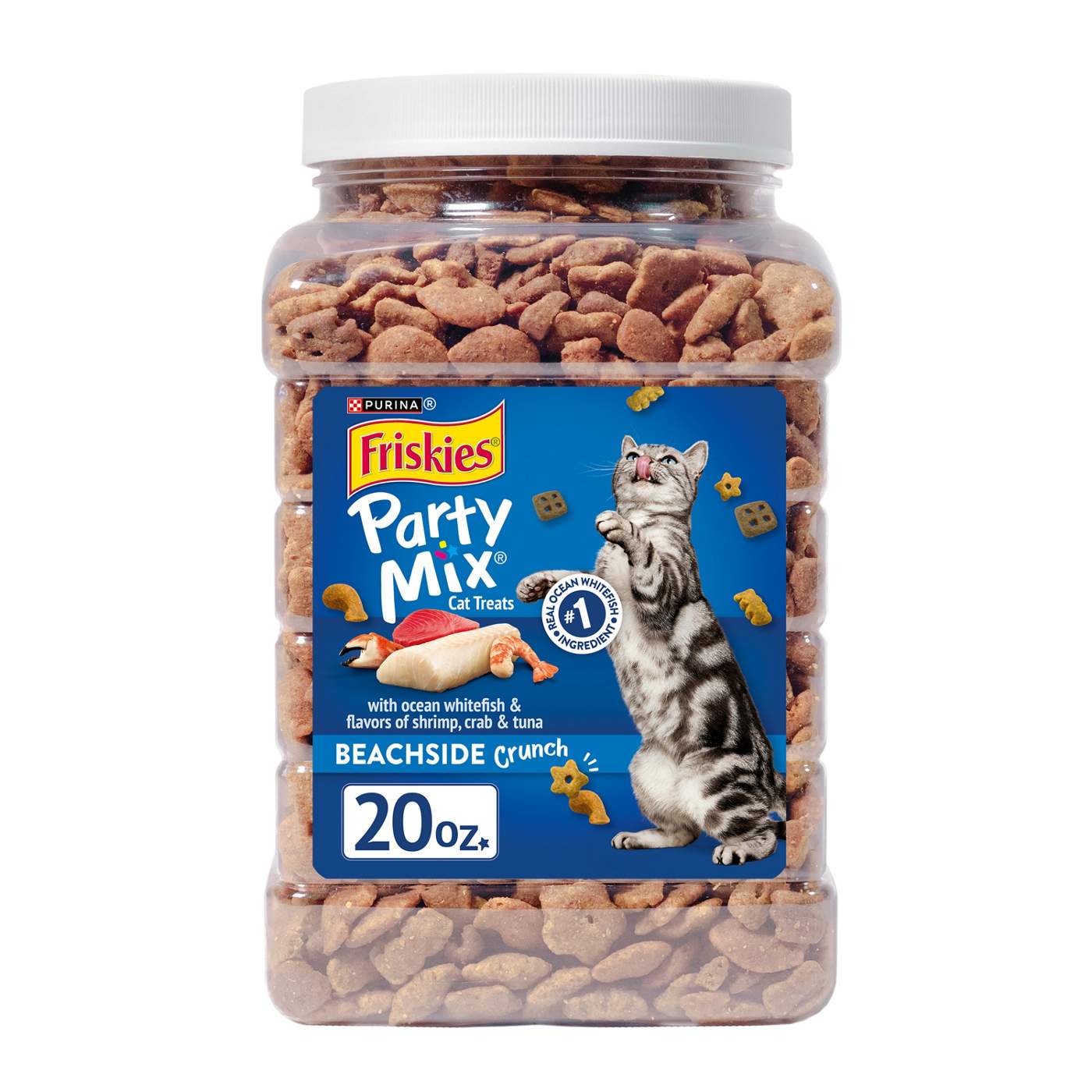 Friskies Purina Friskies Made in USA Facilities Cat Treats, Party Mix Beachside Crunch; image 1 of 5