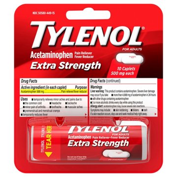 Tylenol Extra Strength Pain Reliever Caplets - 500 Mg