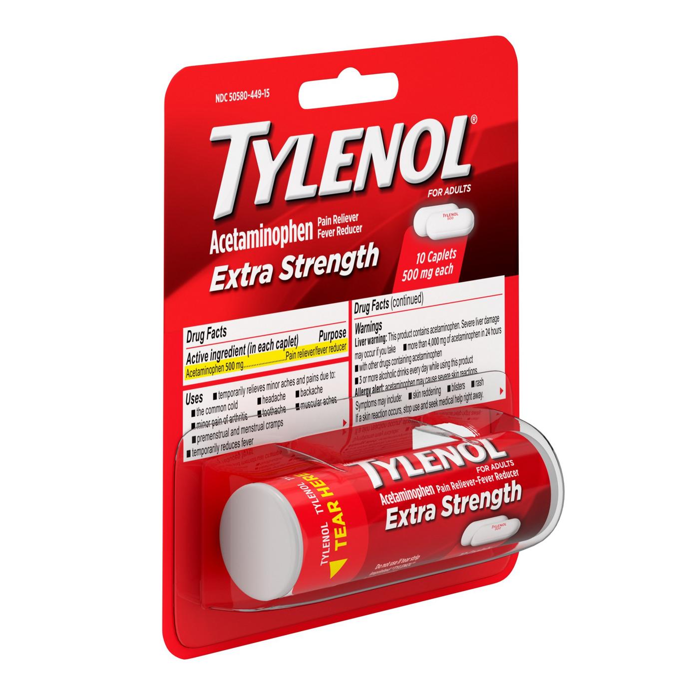 Tylenol Extra Strength Pain Reliever Caplets - 500 Mg; image 4 of 7