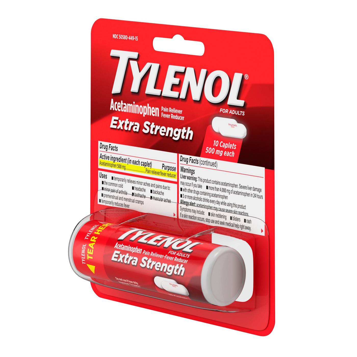 Tylenol Extra Strength Pain Reliever Caplets - 500 Mg; image 5 of 7