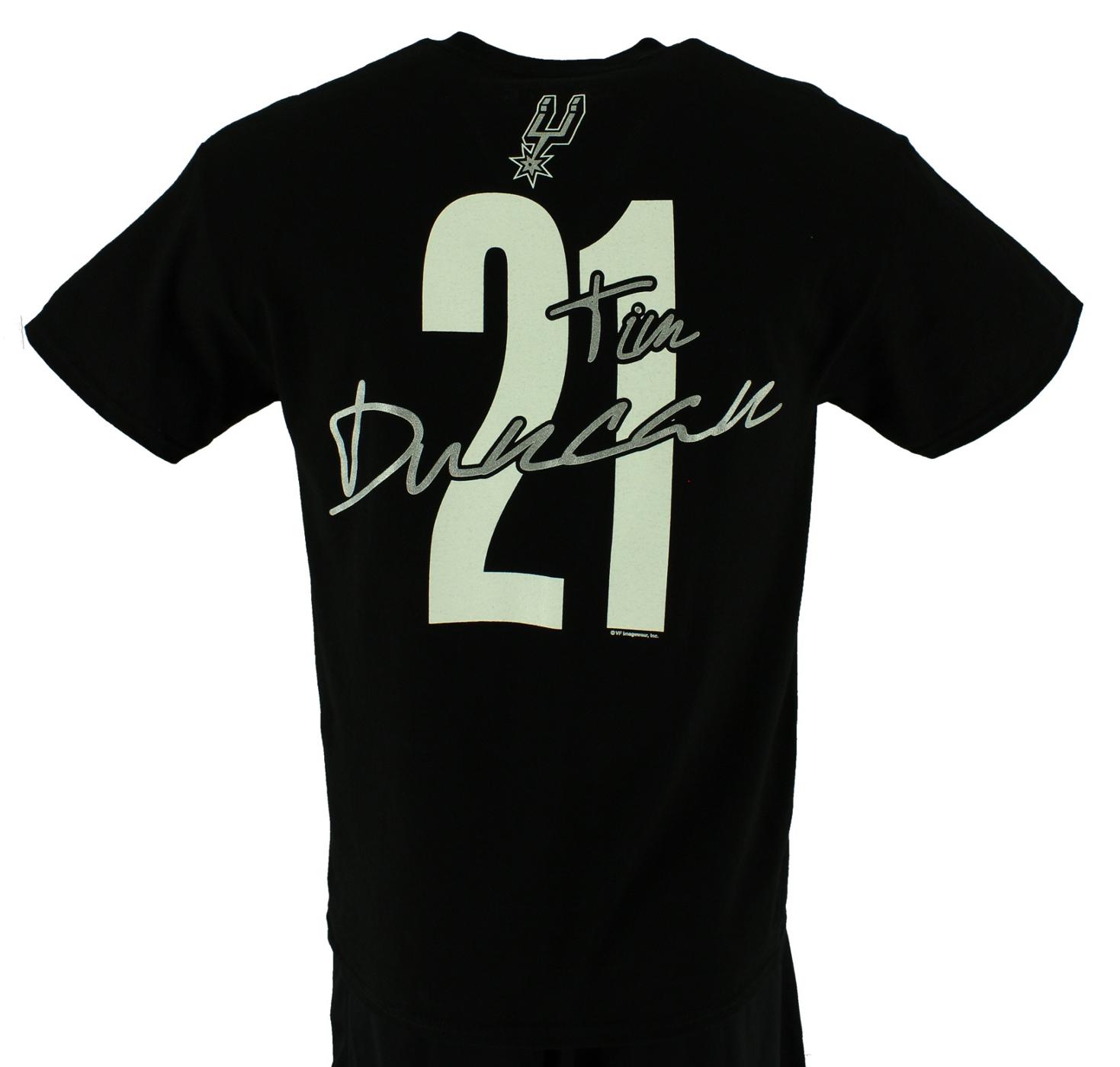 San Antonio Spurs Tim Duncan Signature Men's Black Tee; image 2 of 2
