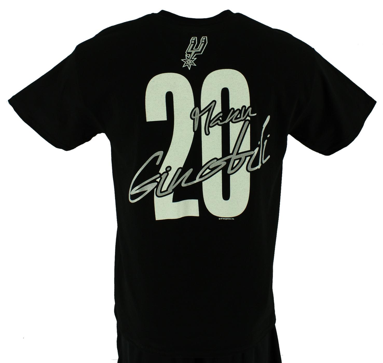 San Antonio Spurs Manu Ginobili Signature Men's Black Tee; image 2 of 2