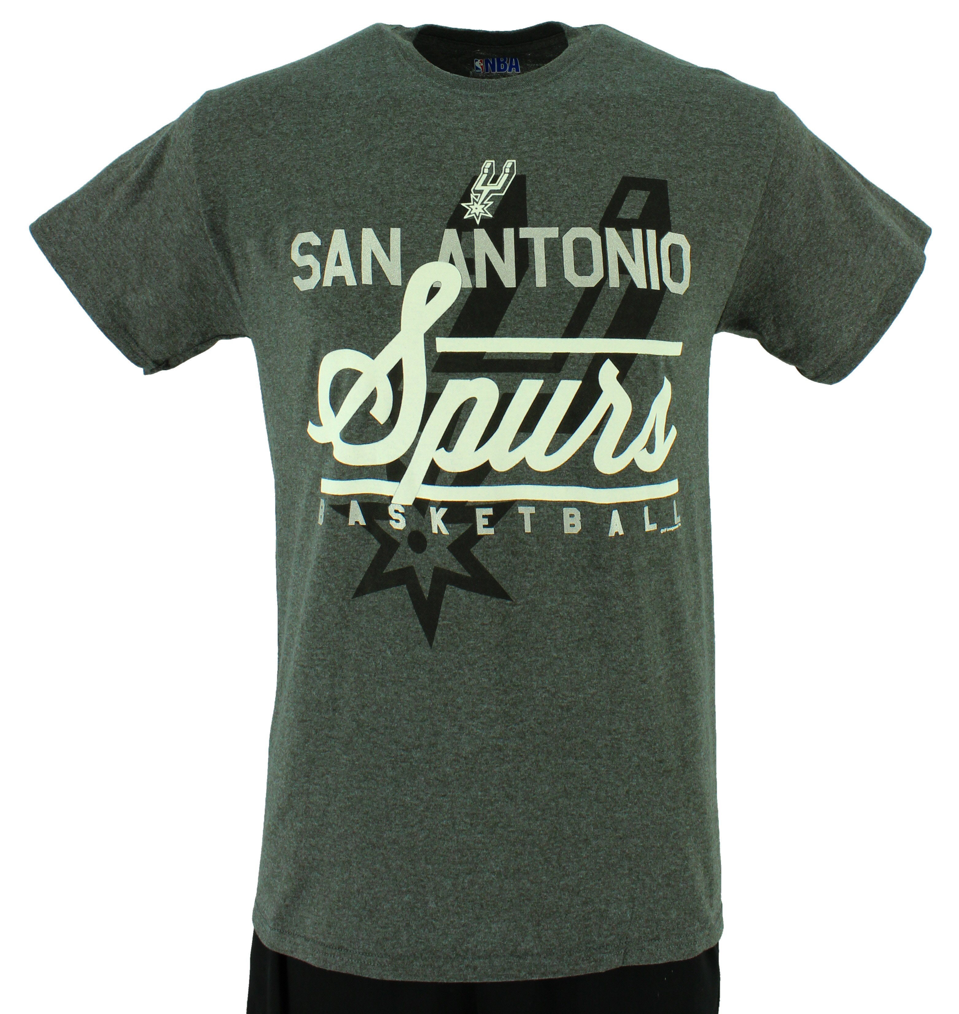 San Antonio Spurs Men's Heather Grey Cursive Print Tee Shop Team Apparel at HEB
