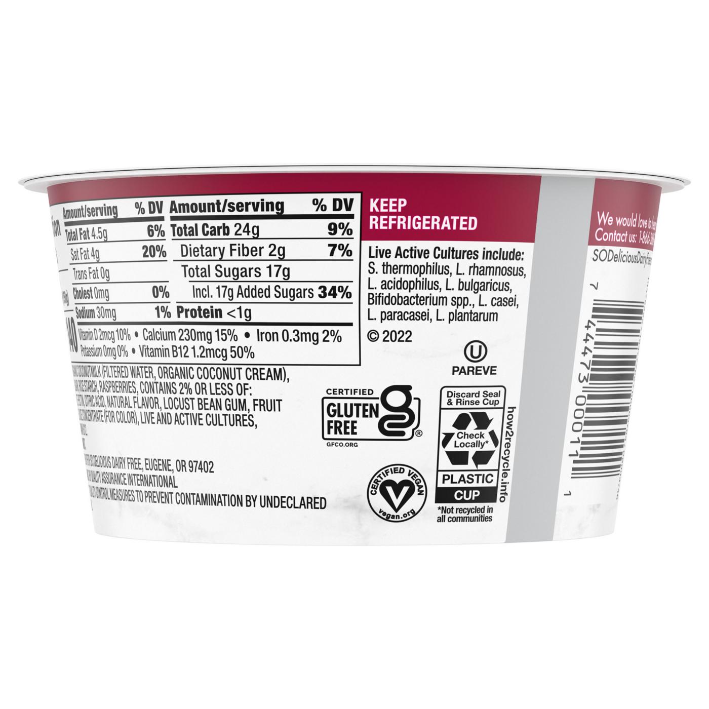 So Delicious Dairy Free Raspberry Coconutmilk Yogurt; image 8 of 8