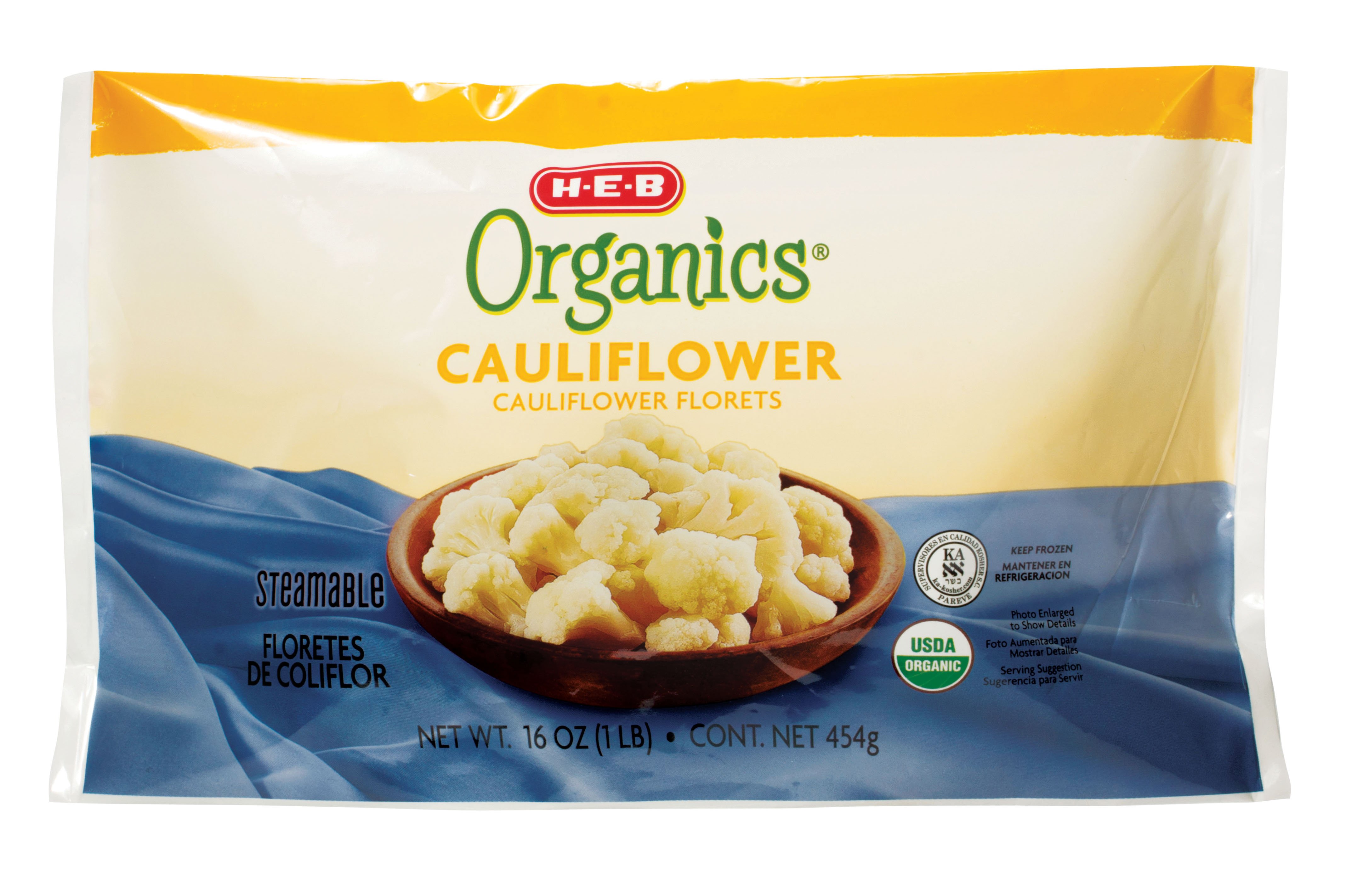 H-E-B Organics Frozen Steamable Cauliflower Florets