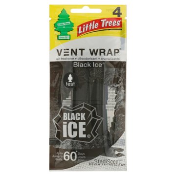 Little Trees Vent Wrap Car Air Fresheners - Black Ice, 4 pk