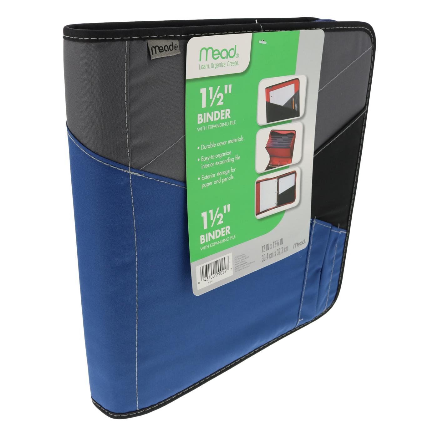 MEAD Zipper Binder With Expanding File, Assorted Colors; image 1 of 3