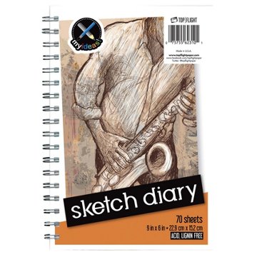 Top Flight Sketch Diary Notebook, 9" x 6"