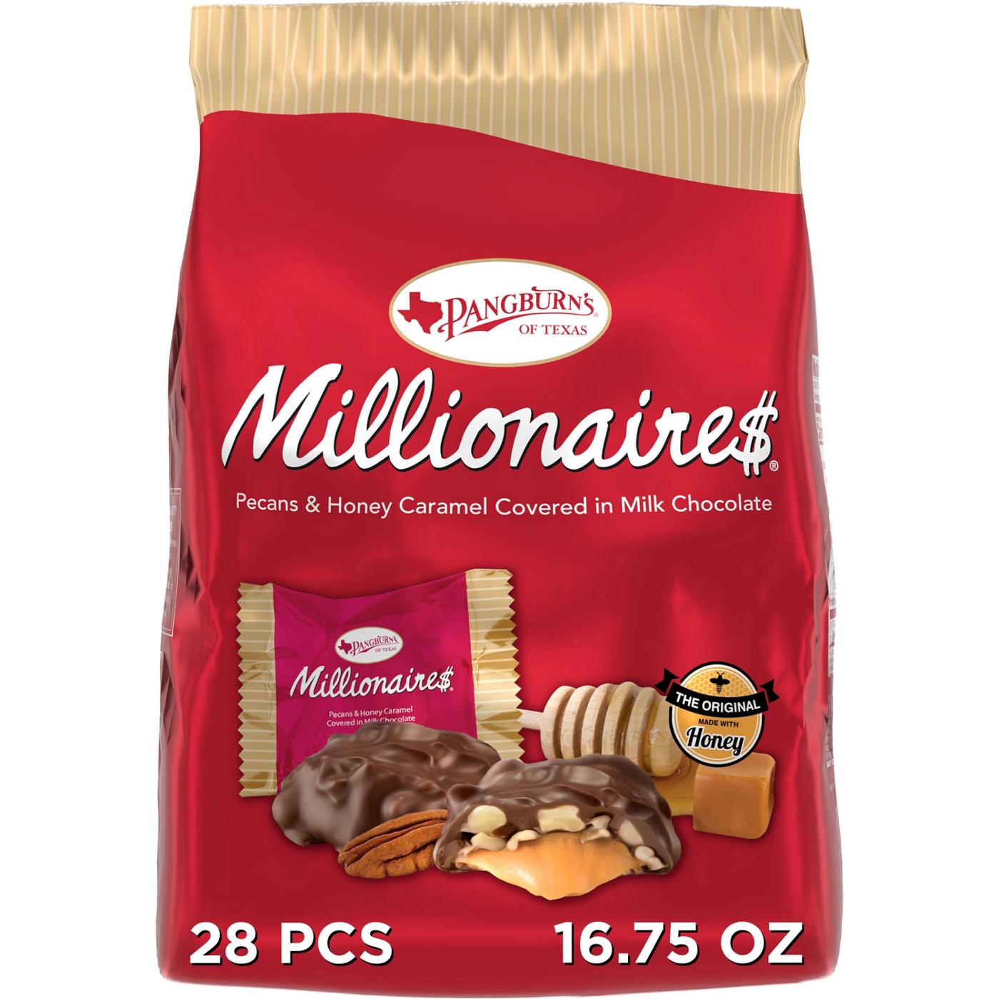 Pangburn's Millionaires Milk Chocolate Covered Pecans & Honey Caramel Candy; image 1 of 9