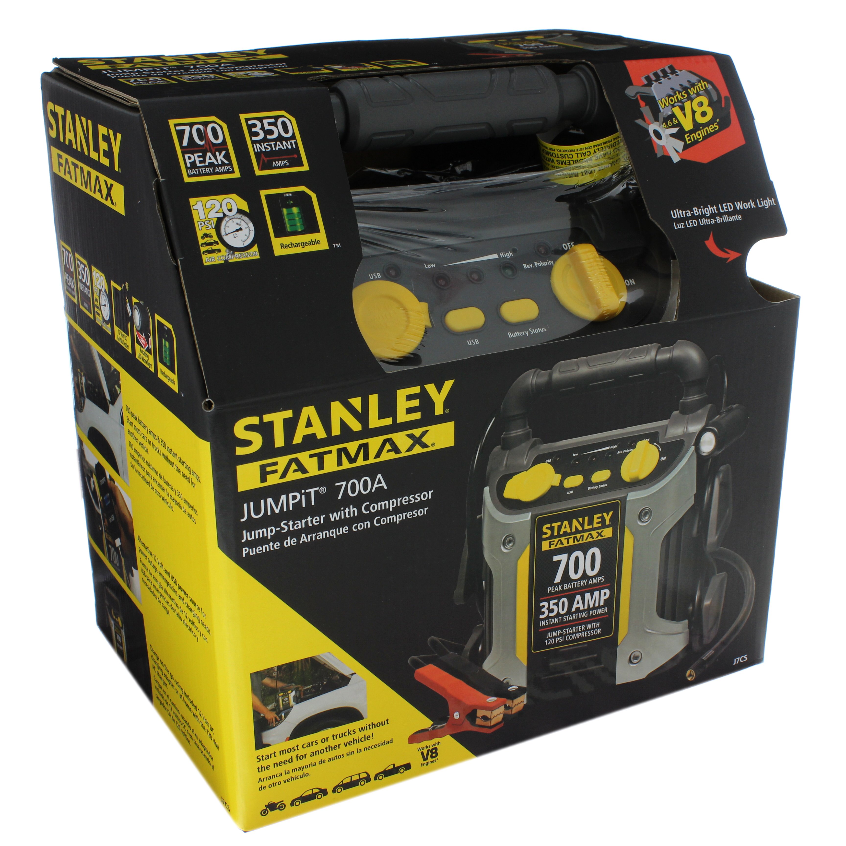 Stanley 350 Instant/ 700 PEAK Battery Amp Jump Starter with Compressor -  Shop Car Accessories at H-E-B
