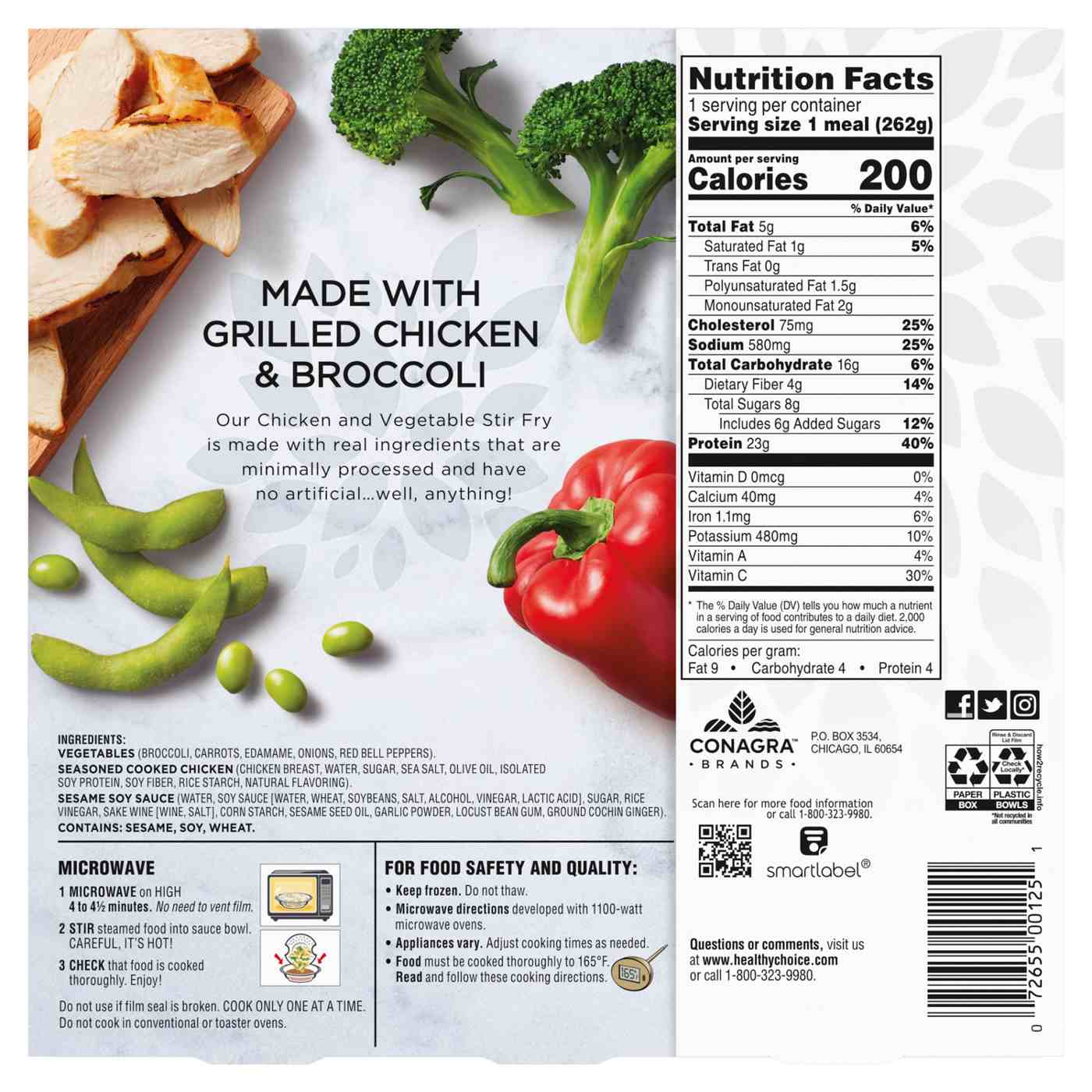 Healthy Choice Simply Steamers Chicken & Vegetable Stir Fry Frozen Meal; image 7 of 7