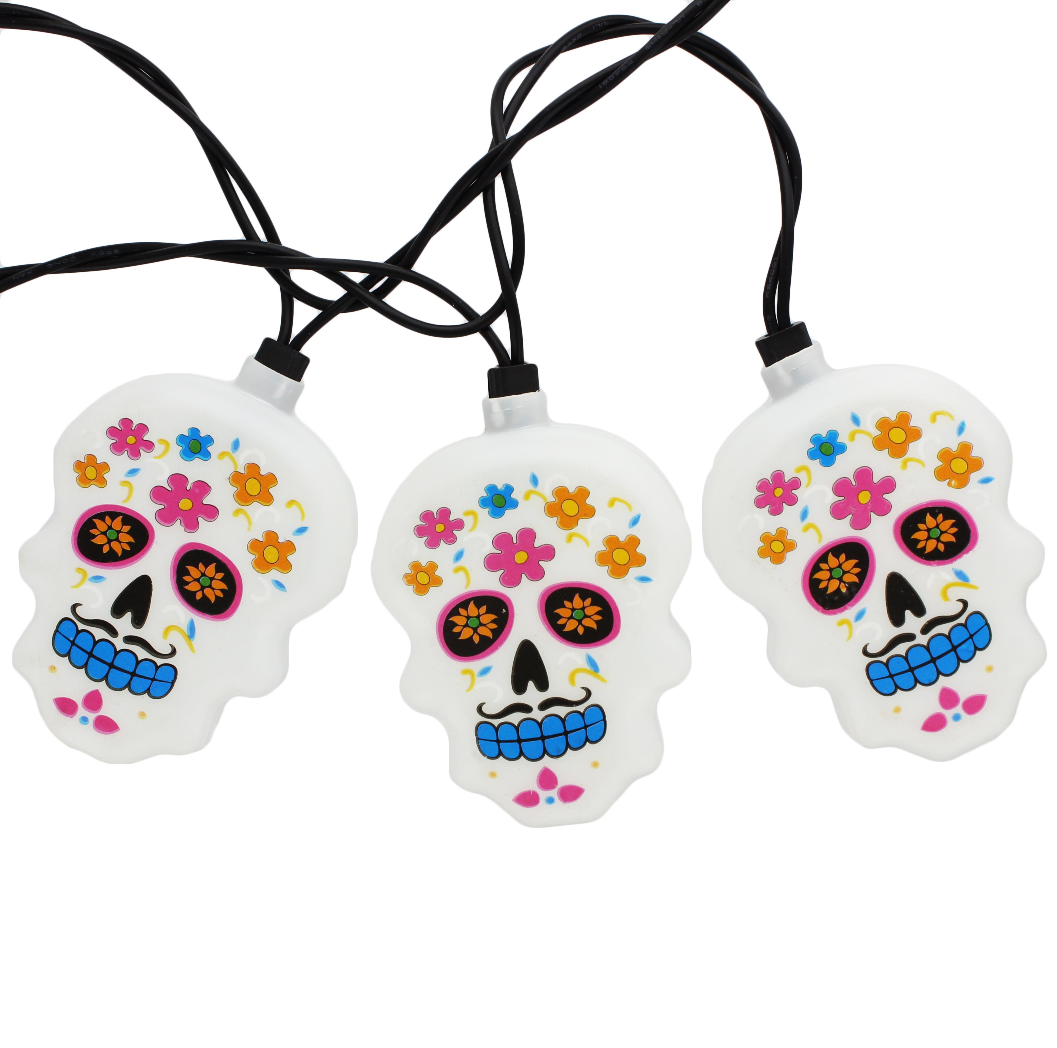 Holiday Market Day Of The Dead Sugar Skull String Lights - Shop ...