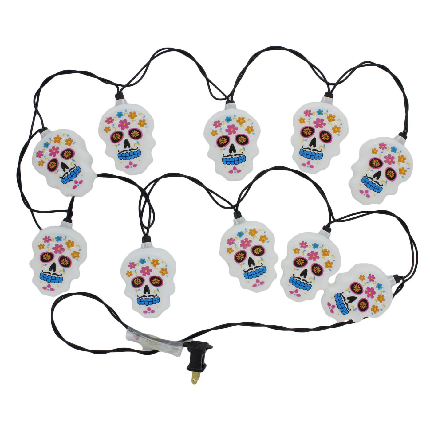 Holiday Market Day Of The Dead Sugar Skull String Lights; image 2 of 2