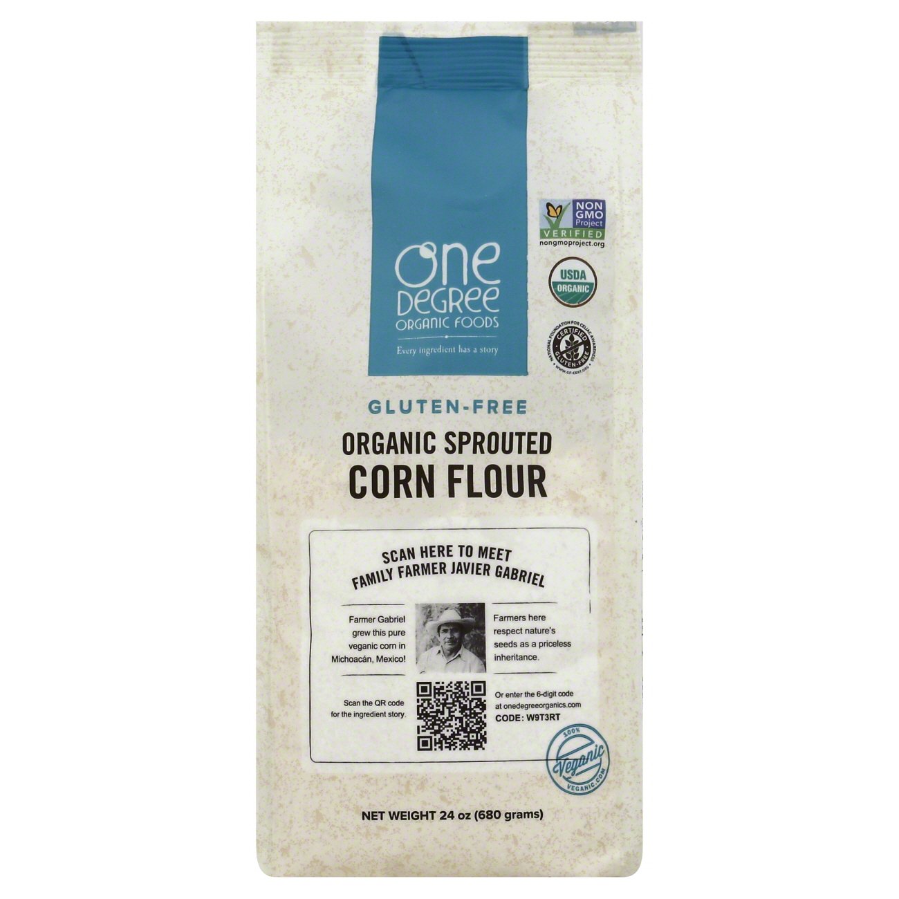 One Degree Organic Foods Sprouted Corn Flour Shop Flour at HEB