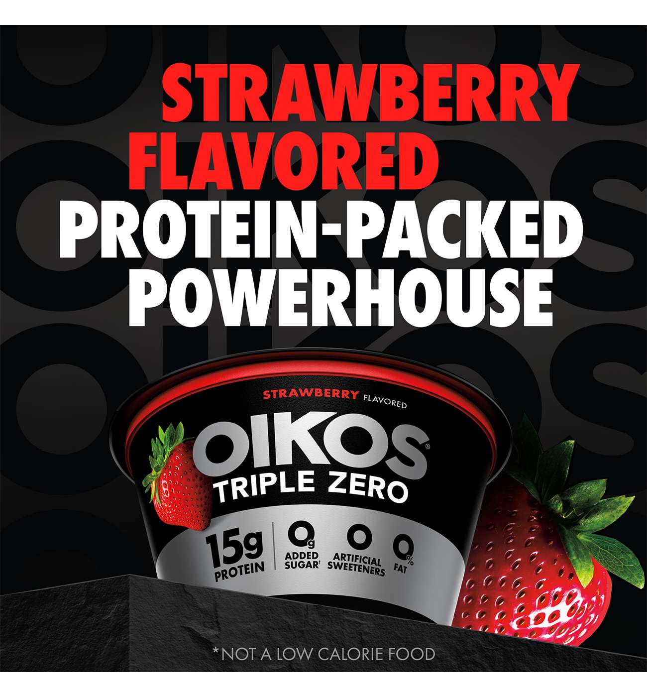 Oikos Triple Zero 15g Protein Sugar Free Non Fat Blended 4 pk Greek Yogurt - Strawberry; image 2 of 12