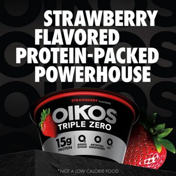 Oikos Triple Zero 15g Protein Sugar Free Non Fat Blended 4 pk Greek Yogurt - Strawberry, 5.3 oz