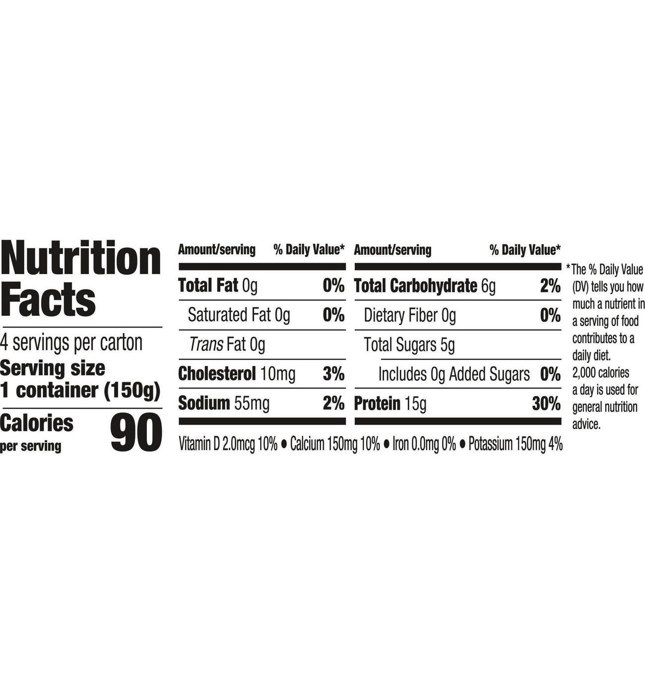 Oikos Triple Zero 15g Protein Sugar Free Non Fat Blended 4 pk Greek Yogurt - Strawberry; image 10 of 10