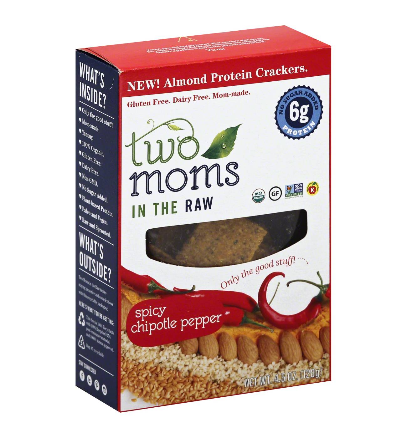 Two Moms in the Raw Spicy Chipotle Almond Cracker Shop Crackers