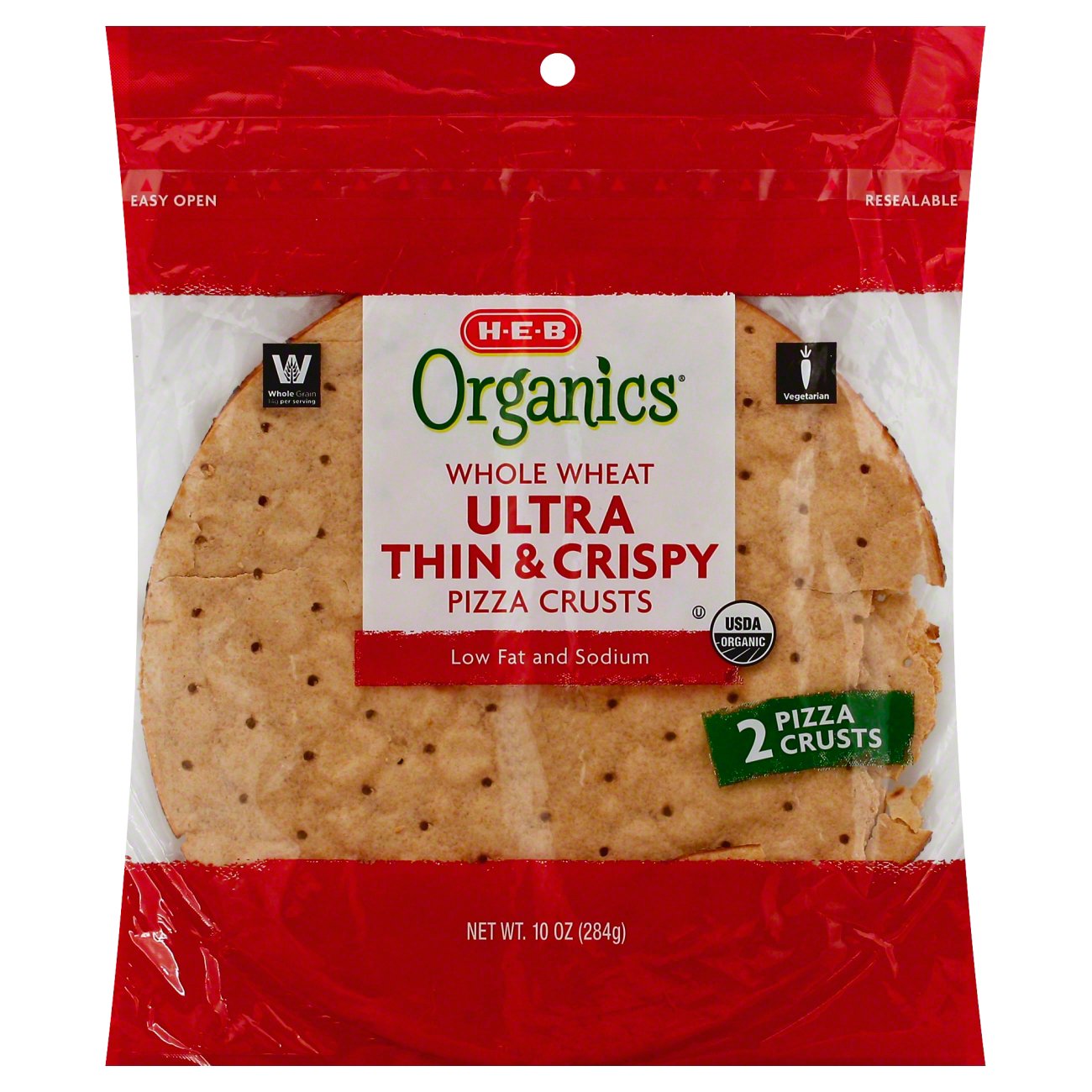 HEB Organics Whole Wheat Thin and Crispy Pizza Crusts Shop Bread at