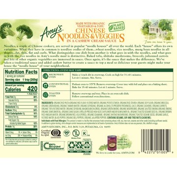 Amy's 14g Protein Dairy Free Chinese Noodles & Veggies