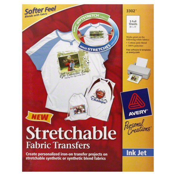 Avery Personal Creations Stretchable Fabric Transfers 5 Ct Shop School Office Supplies At H E B