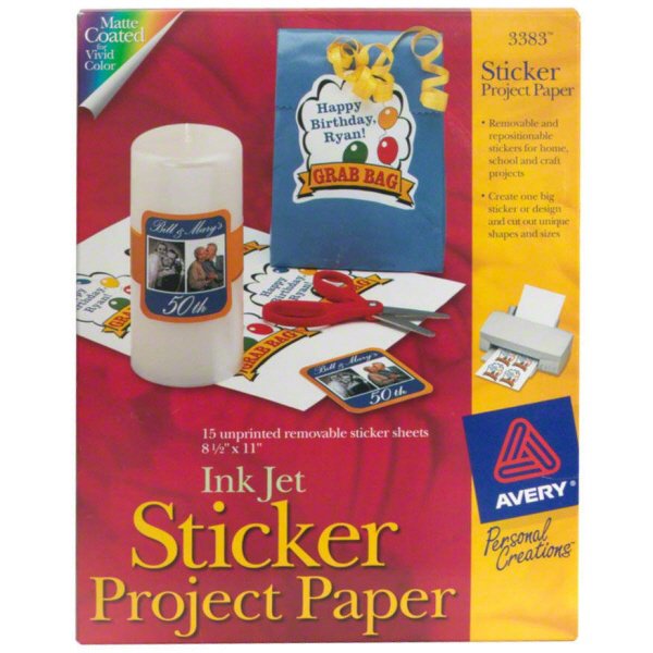 Avery Personal Creations White Sticker Project Paper, 15 CT Shop
