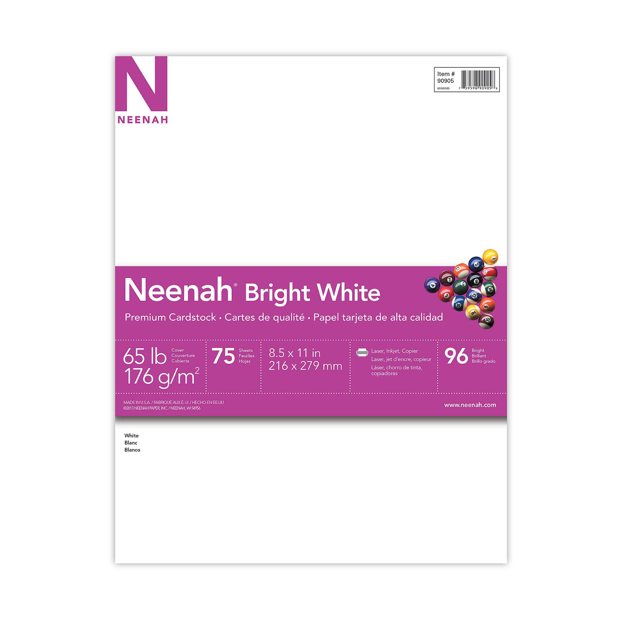 Neenah Bright White Premium Cardstock Letter Size Paper Shop Copy