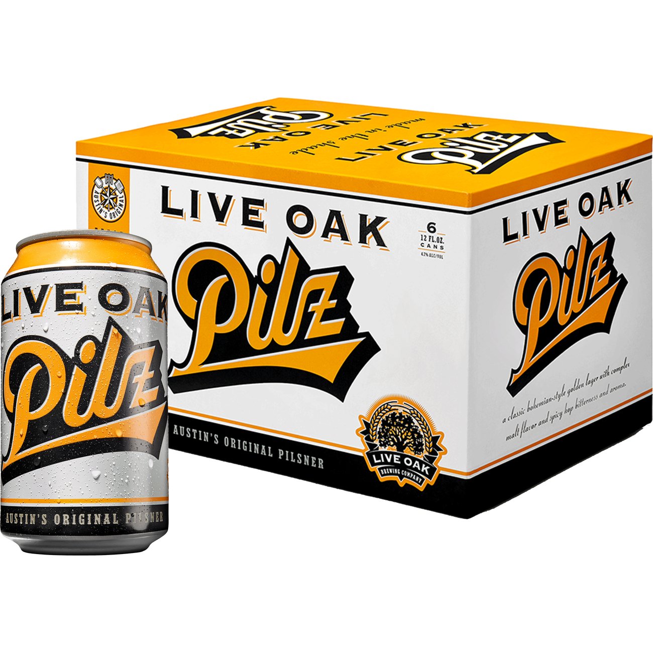Live Oak Pilz Craft Beer 6 pk Cans, 12 oz | Central Market