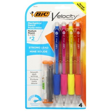 BIC Velocity Original 0.7mm Mechanical Pencils, 4 pk