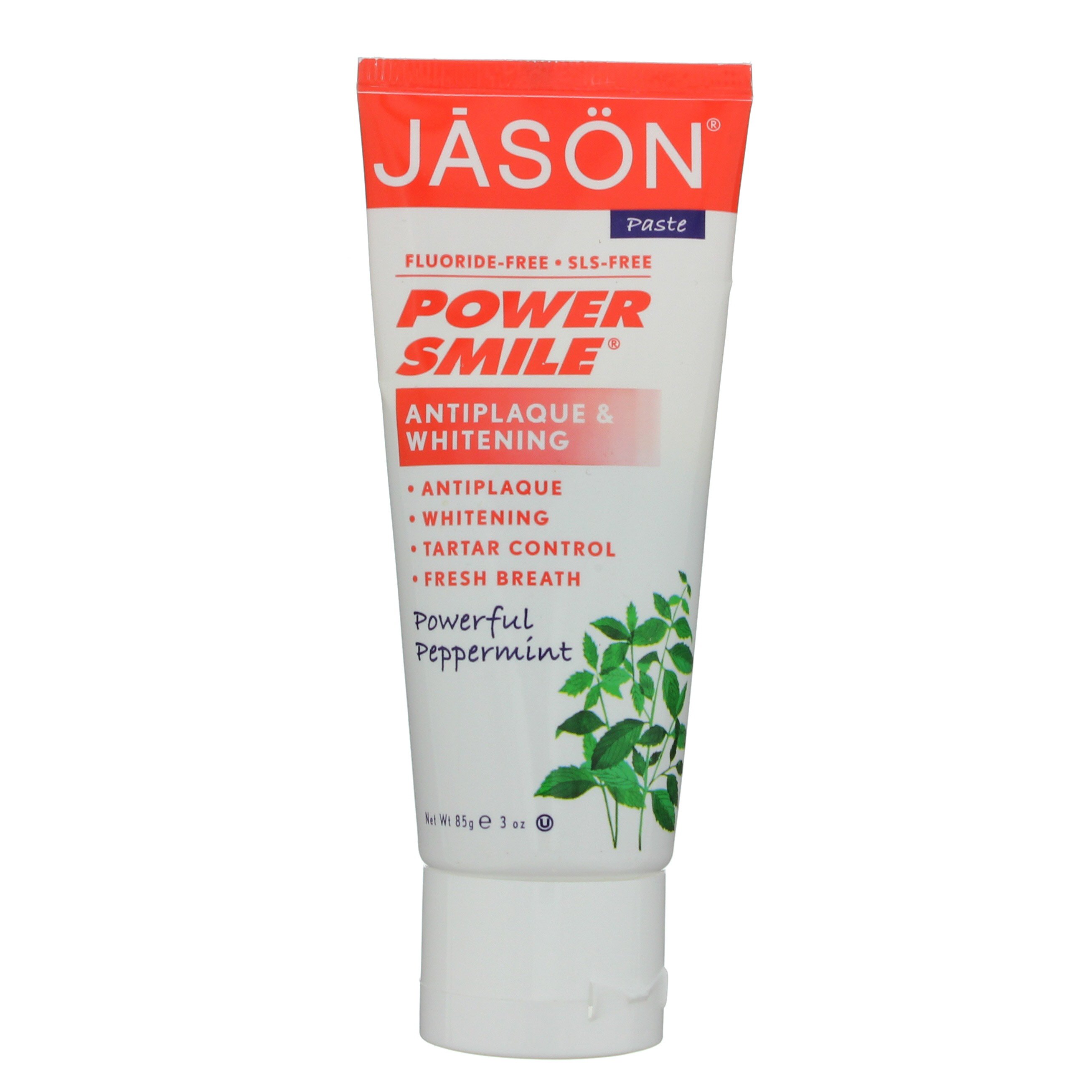Jason FluorideFree Powersmile Whitening Toothpaste Powerful Peppermint Shop Oral Hygiene at HEB