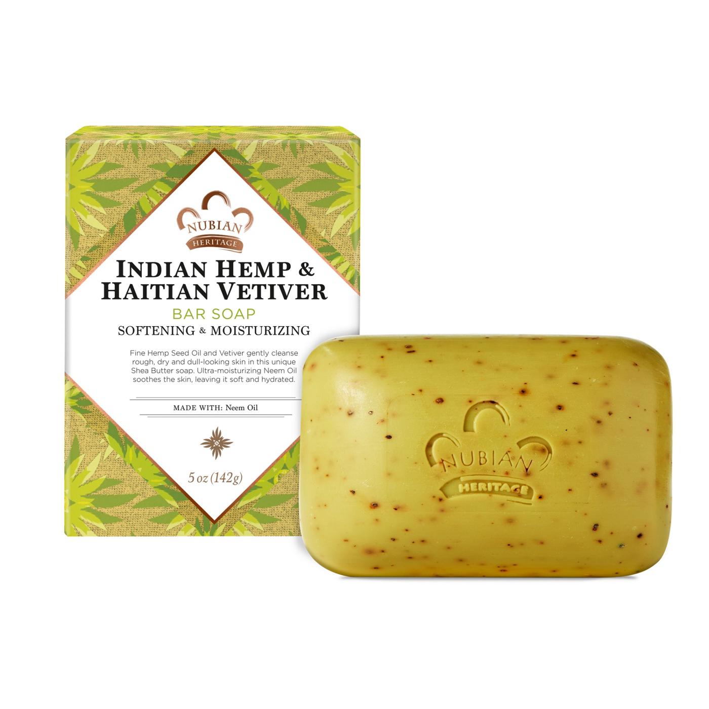 Nubian Heritage Indian Hemp and Haitian Vetiver Soap Bar; image 1 of 3