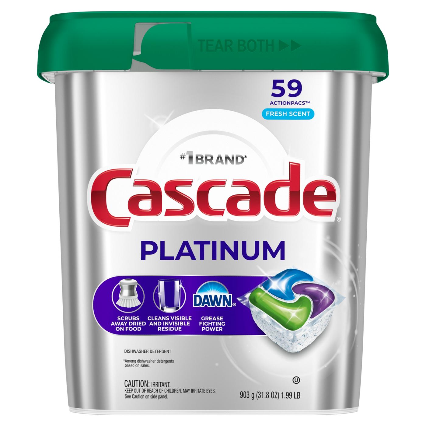 Cascade Platinum Dishwasher Pods, Fresh Scent; image 8 of 17